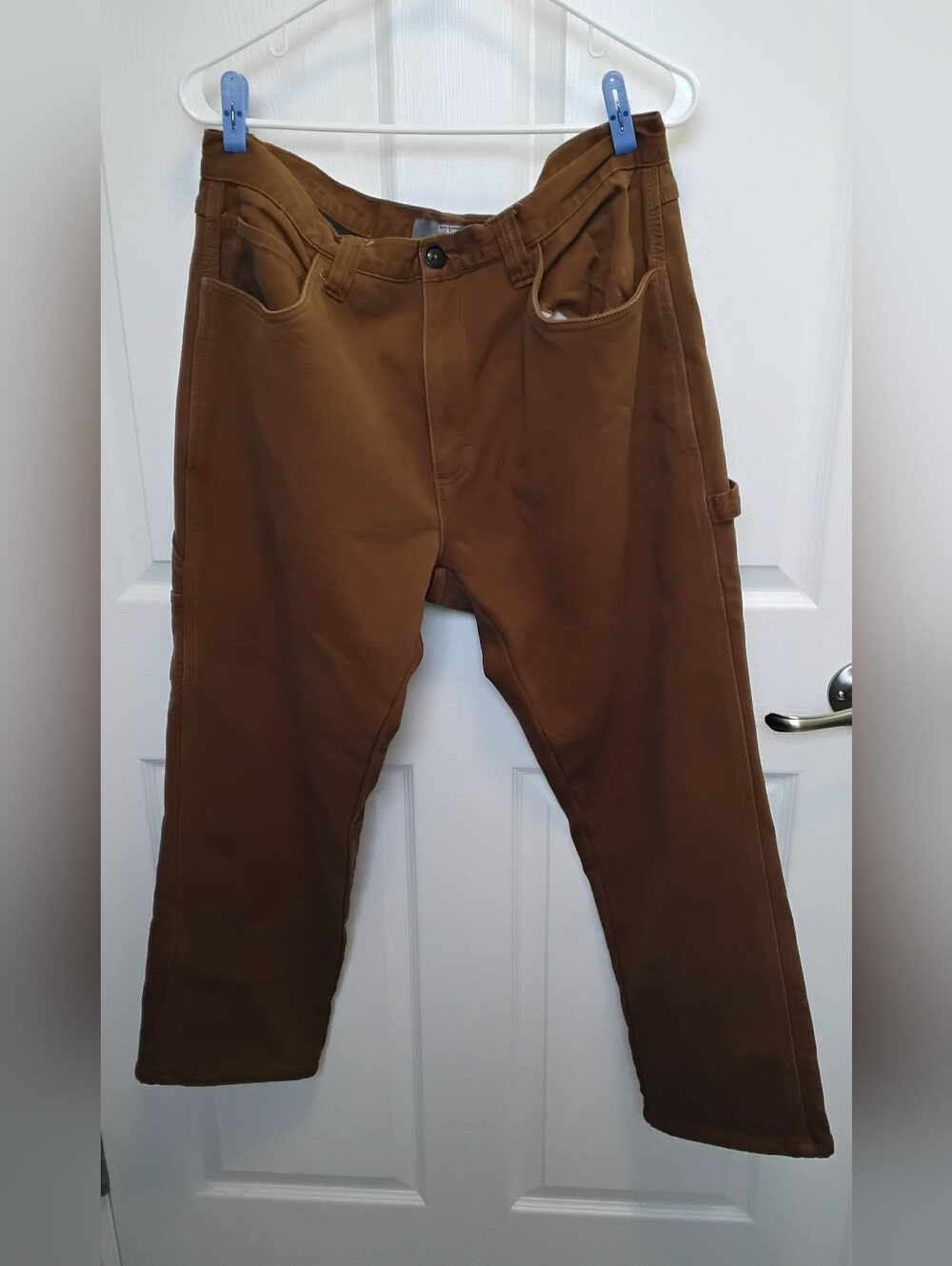 Men's Fleece Lined Work Carpenter Pants -‎ Brown- Size 40/30